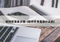 软件开发多少钱（软件开发是做什么的）