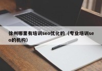 徐州哪里有培训seo优化的（专业培训seo的机构）