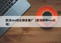 武汉seo优化排名推广（武汉网络seo公司）